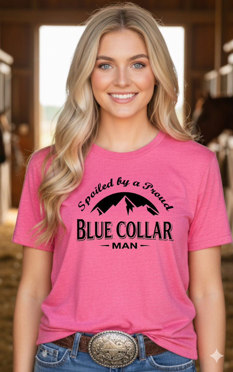 pink blue collar man